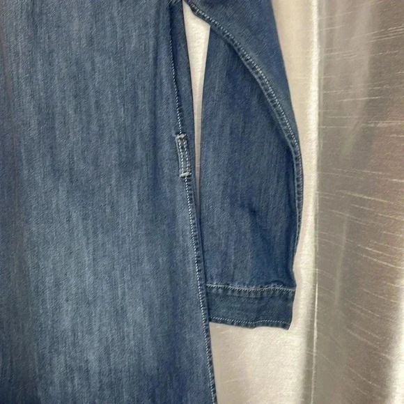 Old Navy Girl’s XL (14) Denim Button Down Long Sleeve Shirt Dress - Picture 5 of 8